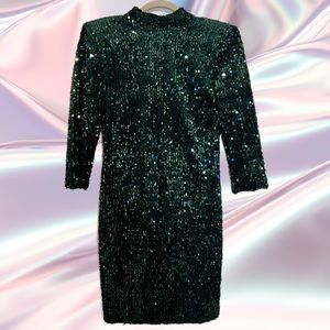 Green sequin dress